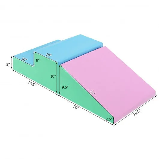 2 Pcs Soft Foam Indoor Toddler Climb Slide Activity Play Set -Pink