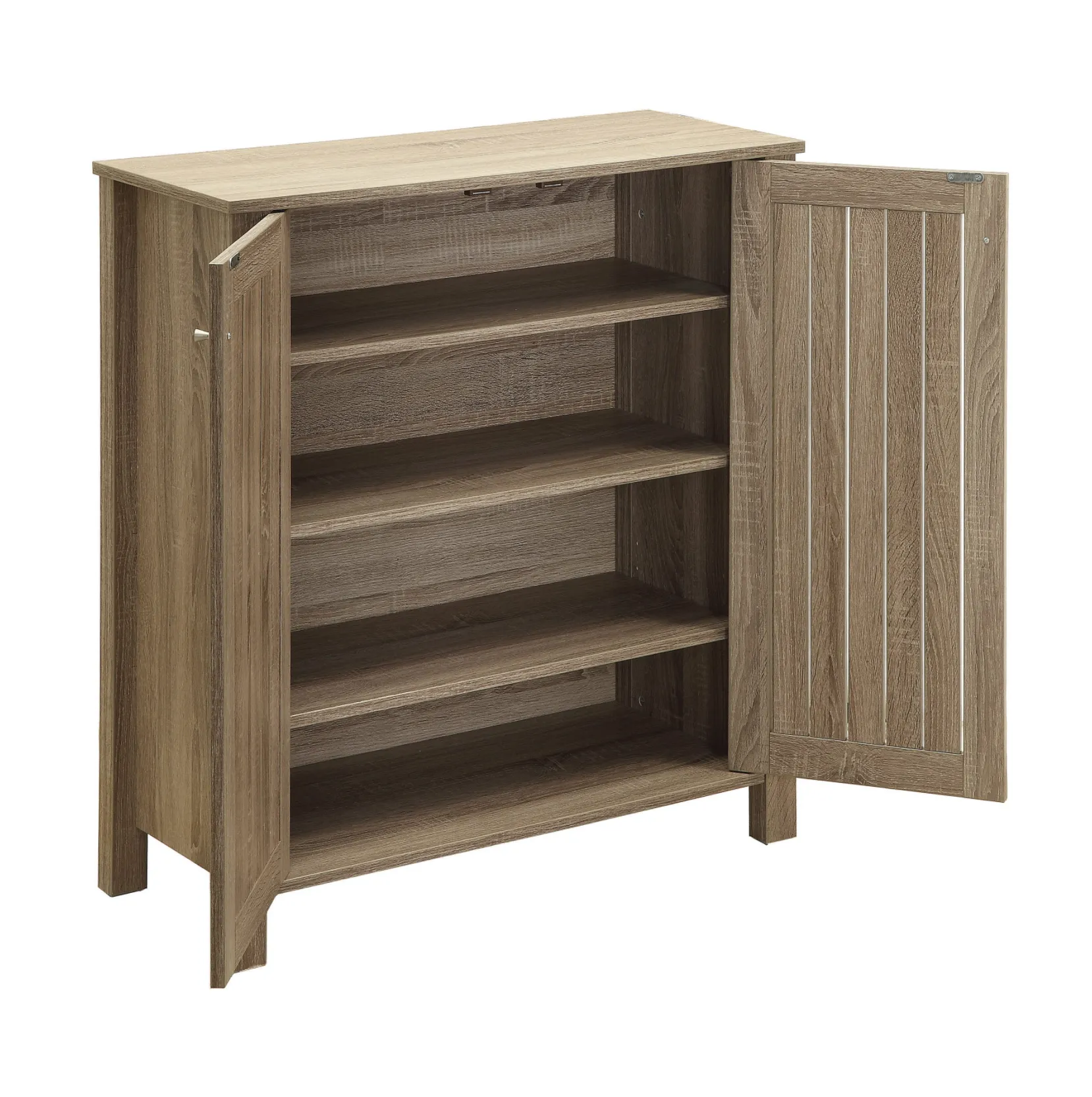 4-Shelf Shoe Cabinet Dark Taupe SKU: 950551