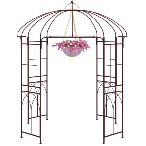 4-Sided Metal Birdcage Shape Garden Arch for Patio Lawn Wedding-Bronze