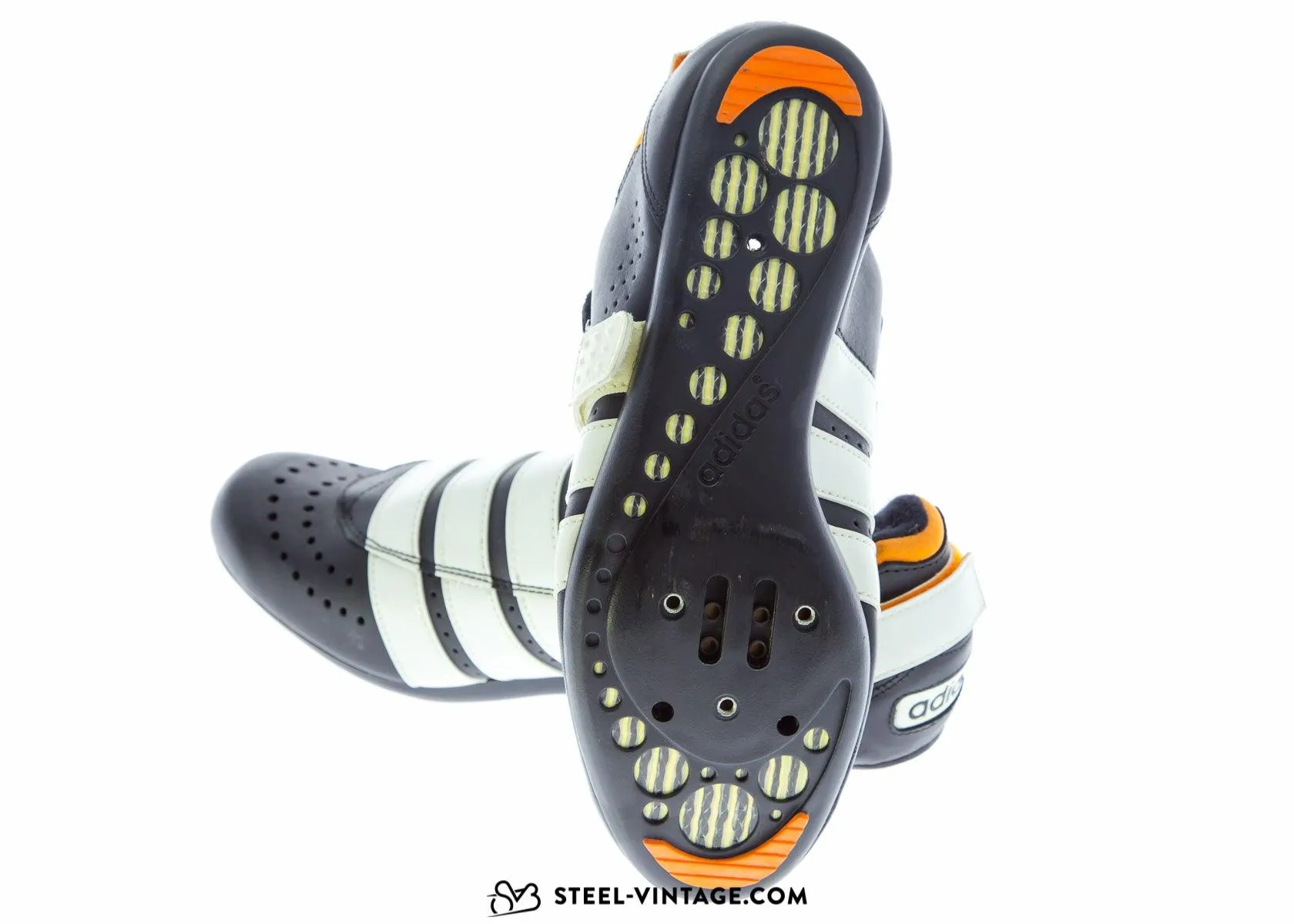 Adidas Black and Orange Classic Cycling Shoes NOS 41 1/3