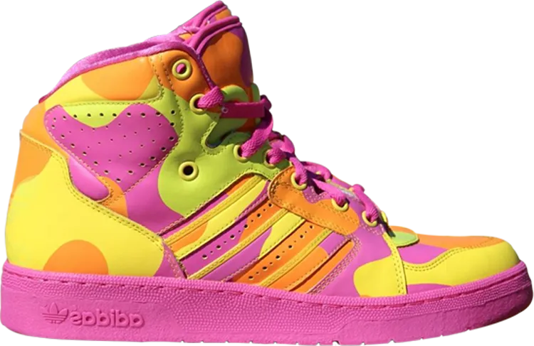 Adidas Jeremy Scott x Instinct Hi 'Neon Camo' sneakers, pink