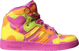 Adidas Jeremy Scott x Instinct Hi 'Neon Camo' sneakers, pink