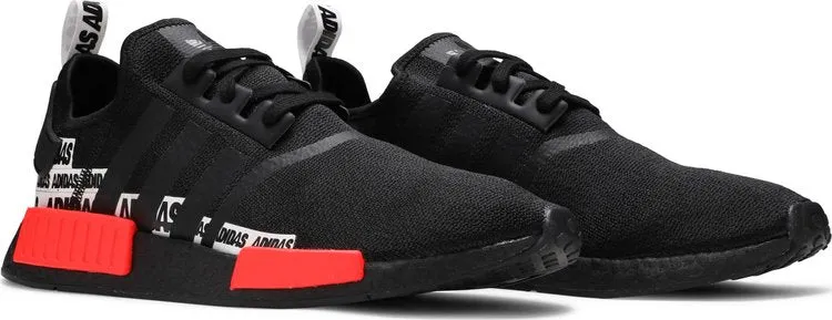 Adidas NMD_R1 'Wordmark Heel Stripe - Black Solar Red' sneakers, black