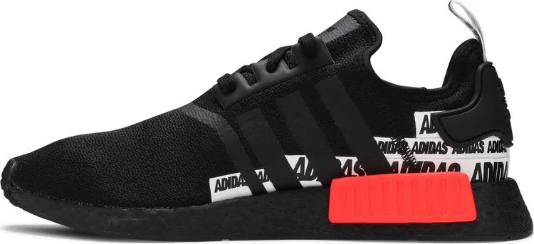 Adidas NMD_R1 'Wordmark Heel Stripe - Black Solar Red' sneakers, black