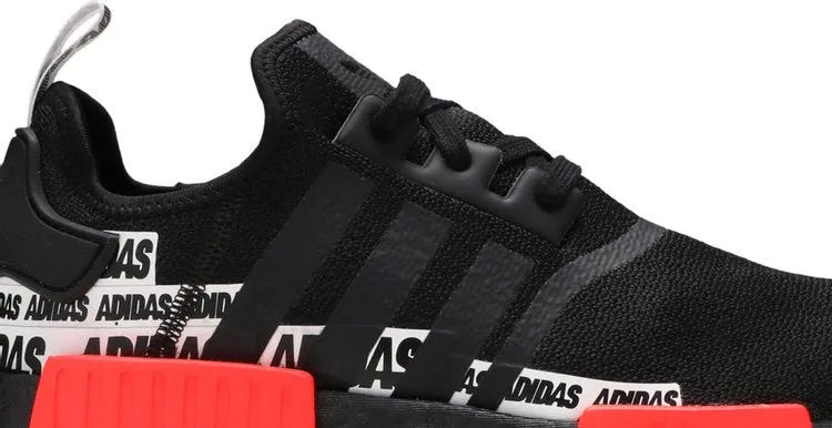 Adidas NMD_R1 'Wordmark Heel Stripe - Black Solar Red' sneakers, black