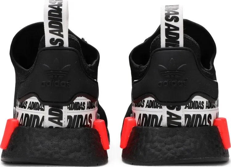 Adidas NMD_R1 'Wordmark Heel Stripe - Black Solar Red' sneakers, black