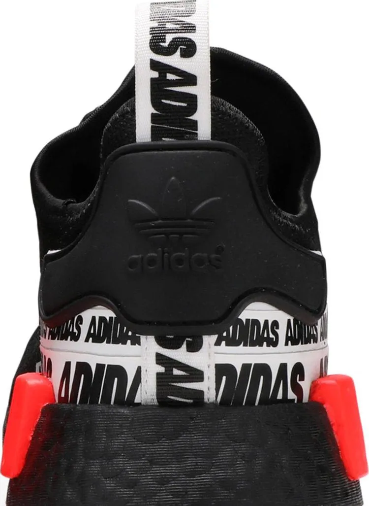 Adidas NMD_R1 'Wordmark Heel Stripe - Black Solar Red' sneakers, black