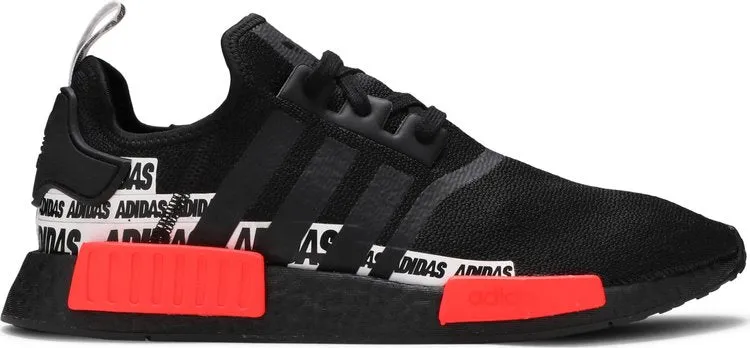 Adidas NMD_R1 'Wordmark Heel Stripe - Black Solar Red' sneakers, black