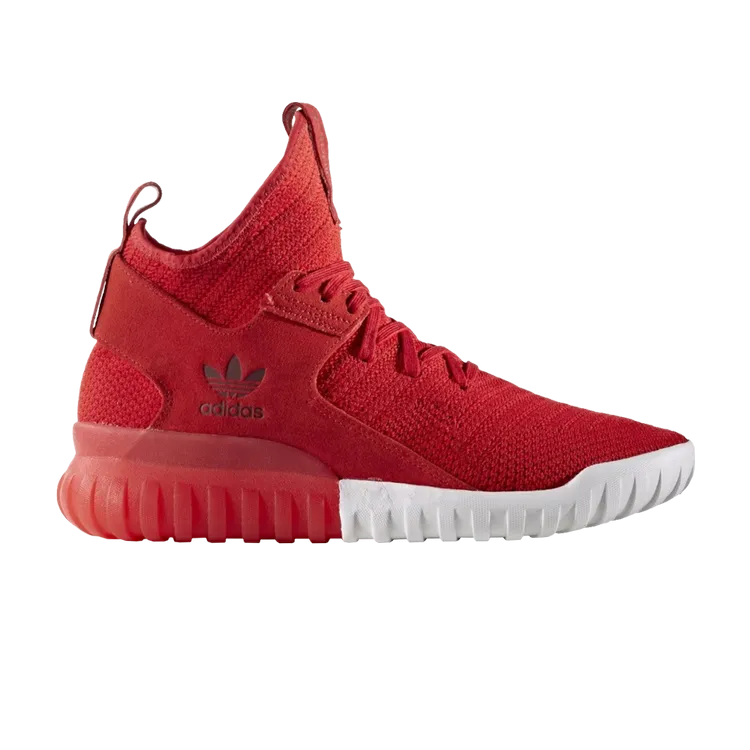 Adidas Tubular X Primeknit 'Scarlet' Sneakers, Red