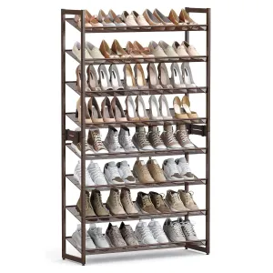 Adjustable 8-Tier Shoe Rack 32-40 Pairs, Metal, Bronze - SONGMICS