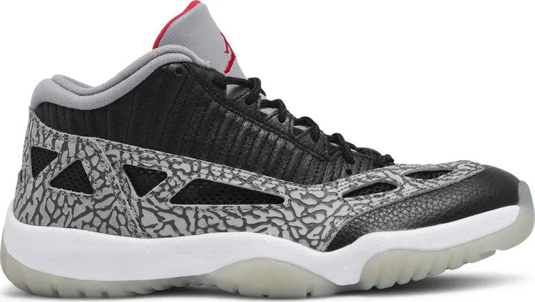 Air Jordan 11 Retro Low IE Black Cement Sneakers, black