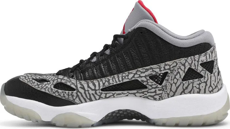 Air Jordan 11 Retro Low IE Black Cement Sneakers, black