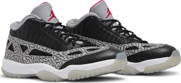 Air Jordan 11 Retro Low IE Black Cement Sneakers, black