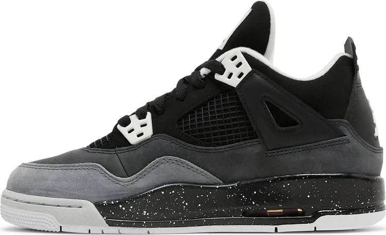 Air Jordan 4 Retro GS Fear Sneakers, Black