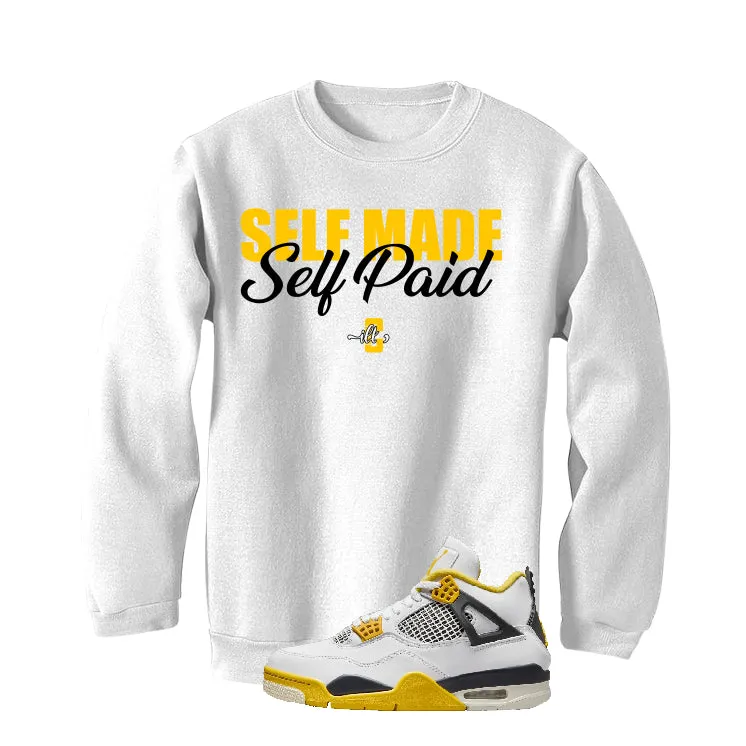 Air Jordan 4 WNNS “Vivid Sulfur” | illcurrency White T-Shirt (Self Made Self Paid)