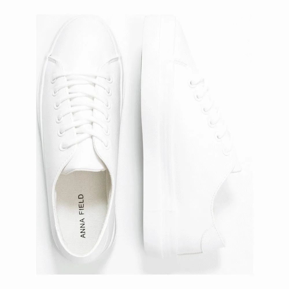 Anna Field Zapatillas Faux Leather Sneakers, White