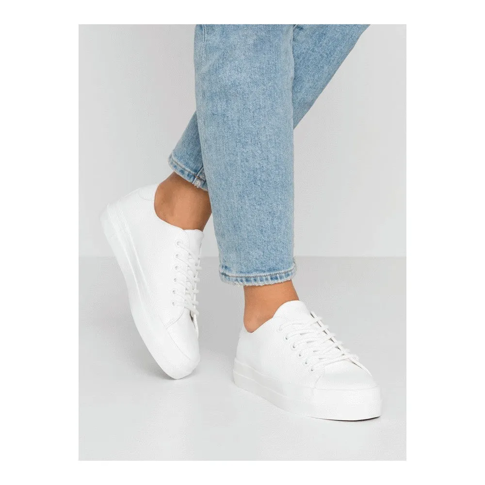 Anna Field Zapatillas Faux Leather Sneakers, White