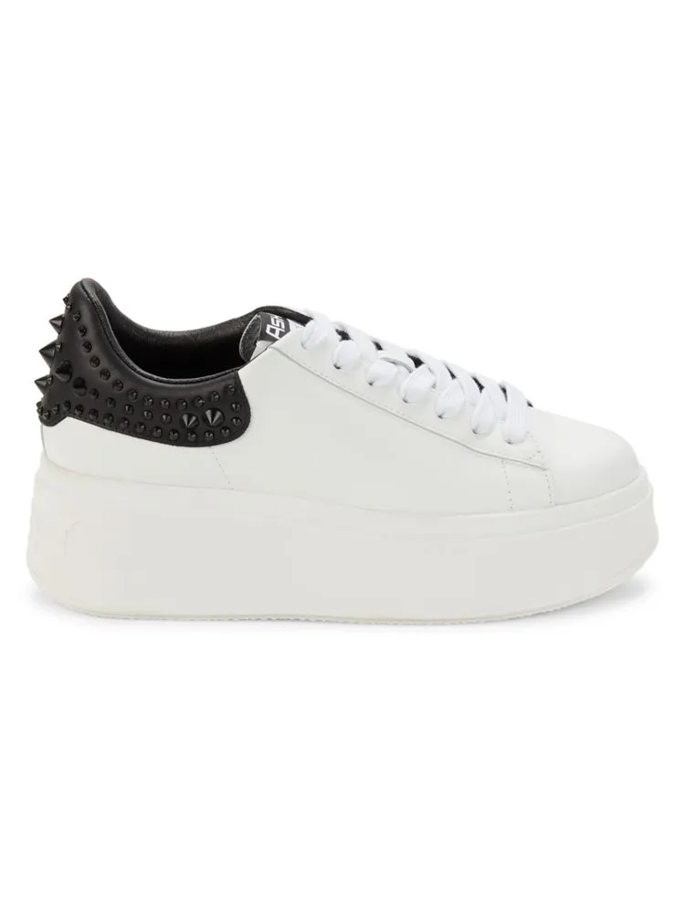 As-Move Ash Platform Sneakers in White Black