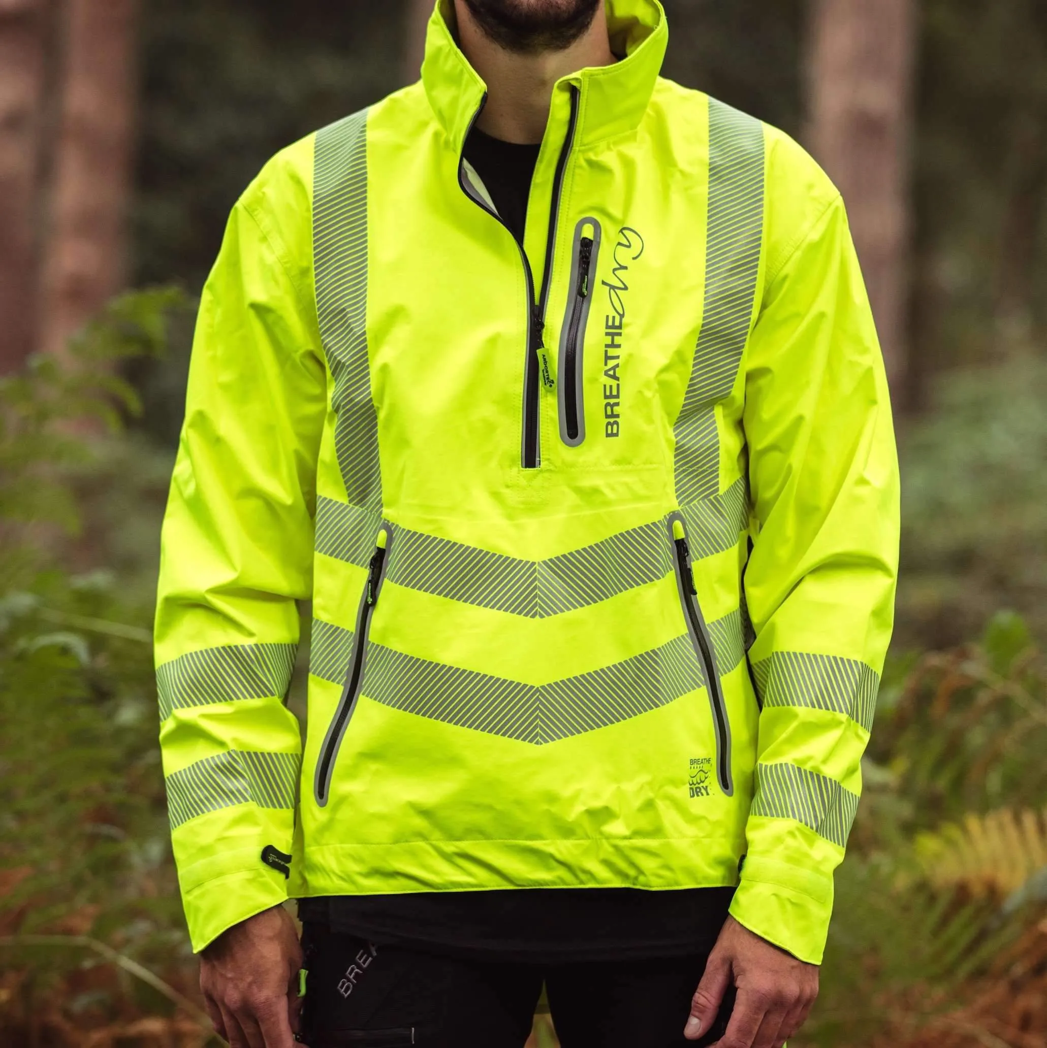 ATHV4400 Arbortec BreatheDry® Waterproof Smock - Hi-Vis Yellow