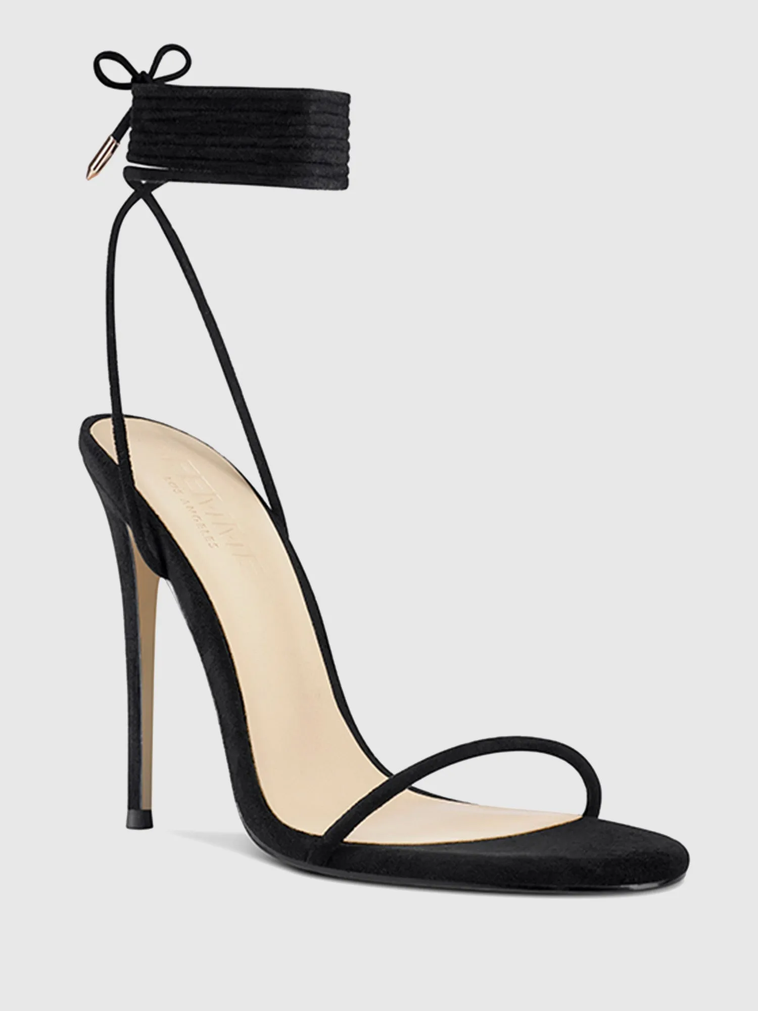 Barely There Lace Up Heel - Noir