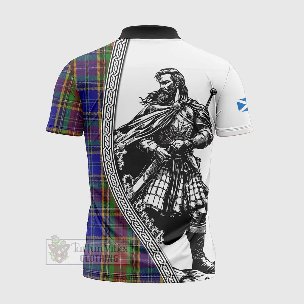 Beattie (Beatty) Tartan Clan Crest Zipper Polo Shirt with Highlander Warrior Celtic Style