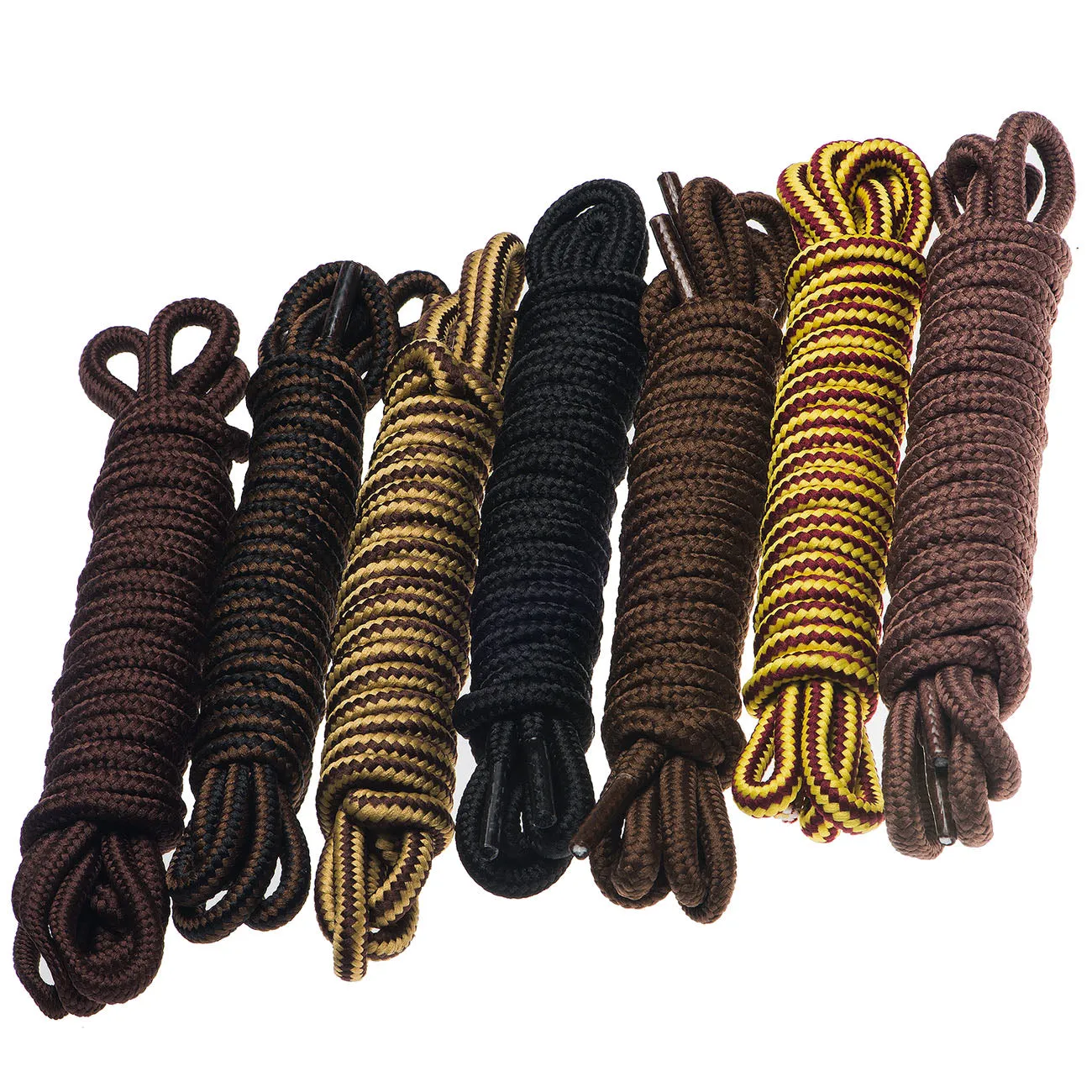 Birch's 1/5" Thick Tough and Heavy Duty Round Boot Shoelaces  - Medium Brown