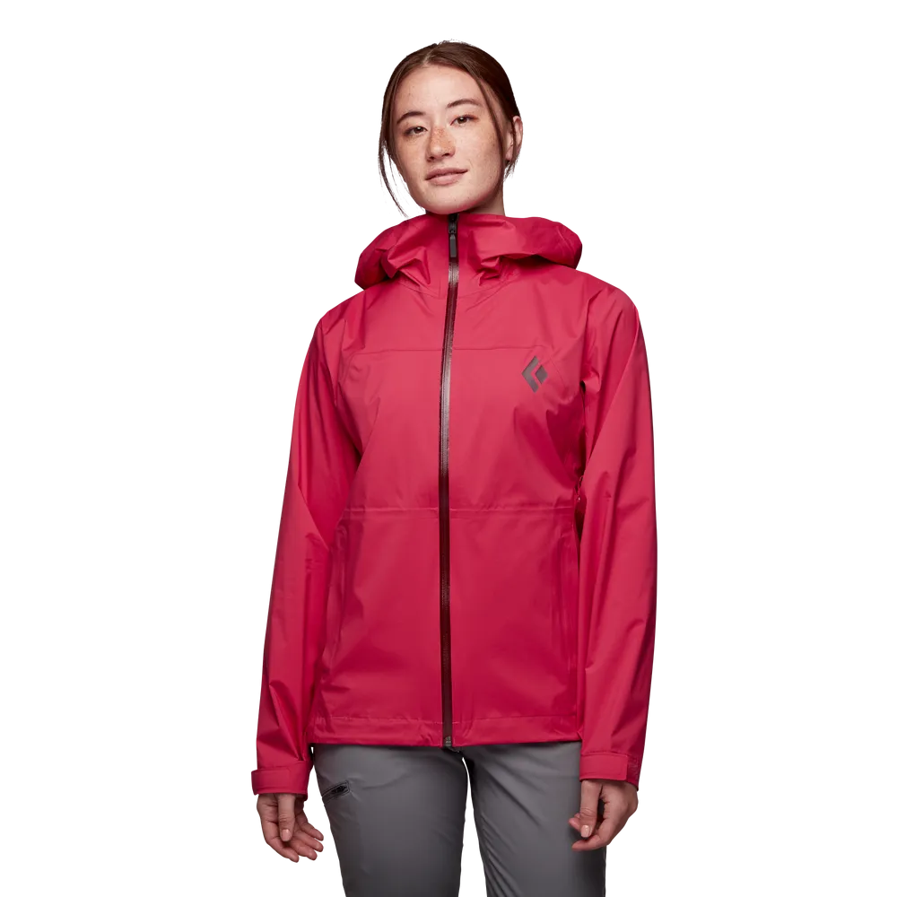 Black Diamond W Stormline Stretch Rain Shell- Pomegranite