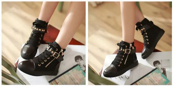 Black Straps Studs Sneakers Shoes SD02312