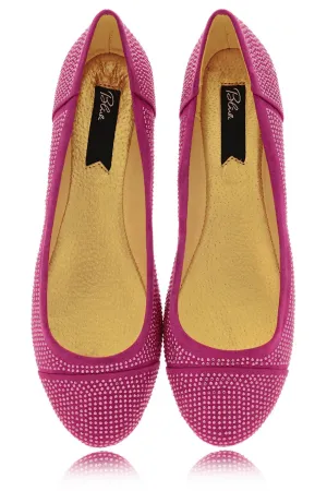 BLINK AUGUSTA Fuchsia Studded Ballerinas