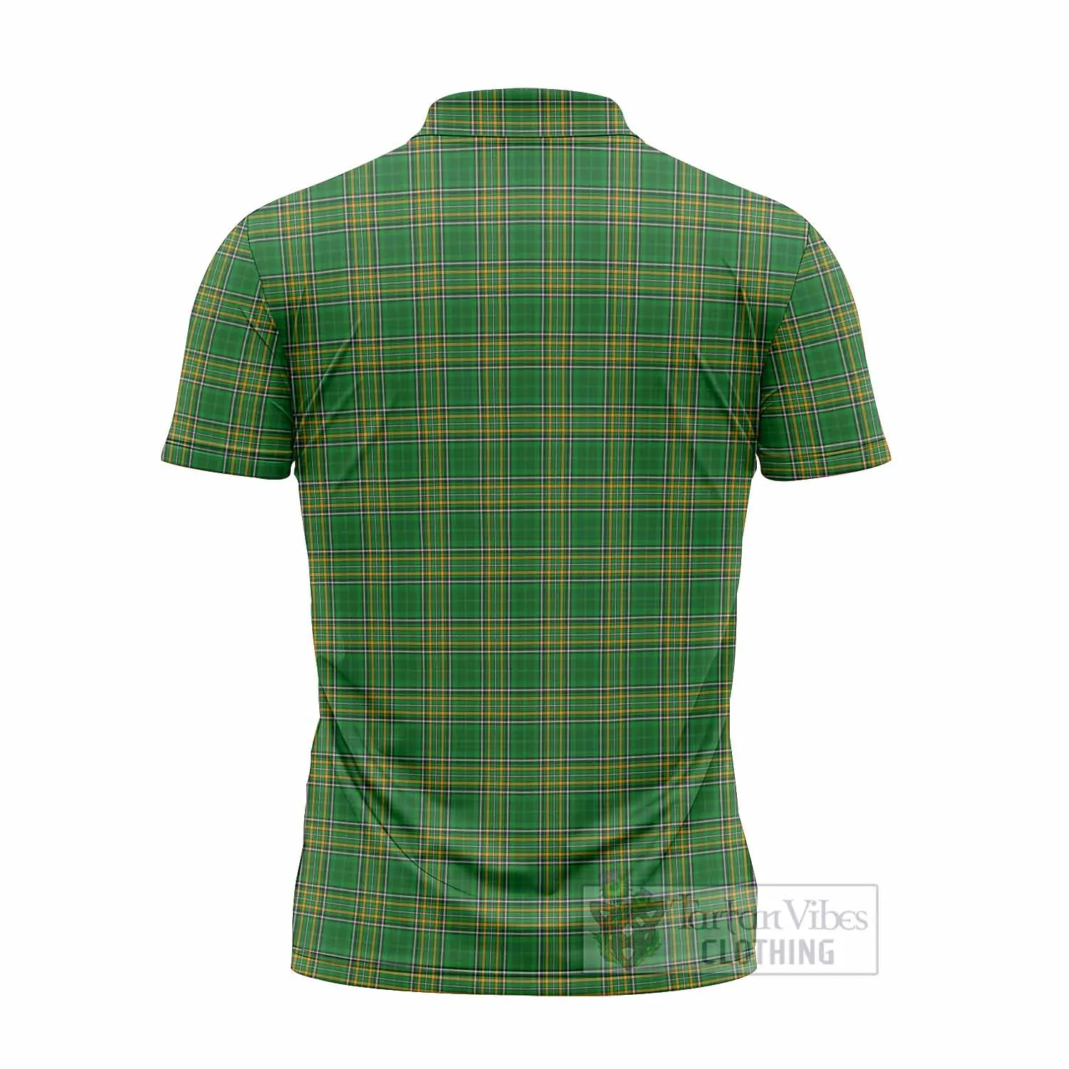 Bloomfield Irish Clan Tartan Zipper Polo Shirt with Coat of Arms