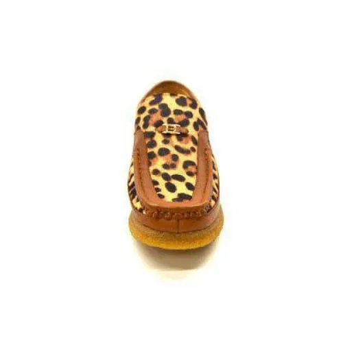 British Walkers Power Cheetah Design Men's Leather Custom Made Slip Ons