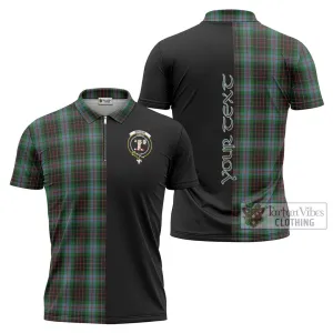 Brodie Hunting Tartan Zipper Polo Shirt with Family Crest and Half Of Me Style