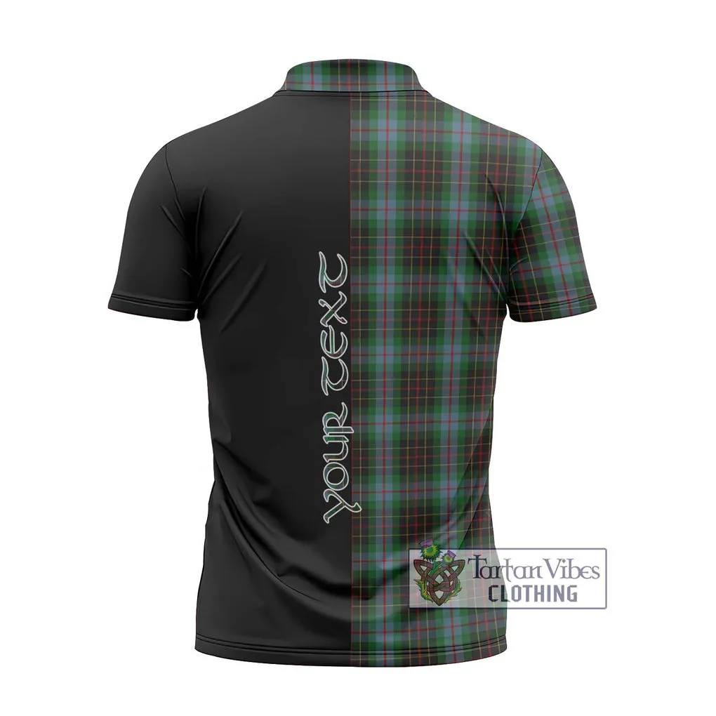 Brodie Hunting Tartan Zipper Polo Shirt with Family Crest and Half Of Me Style