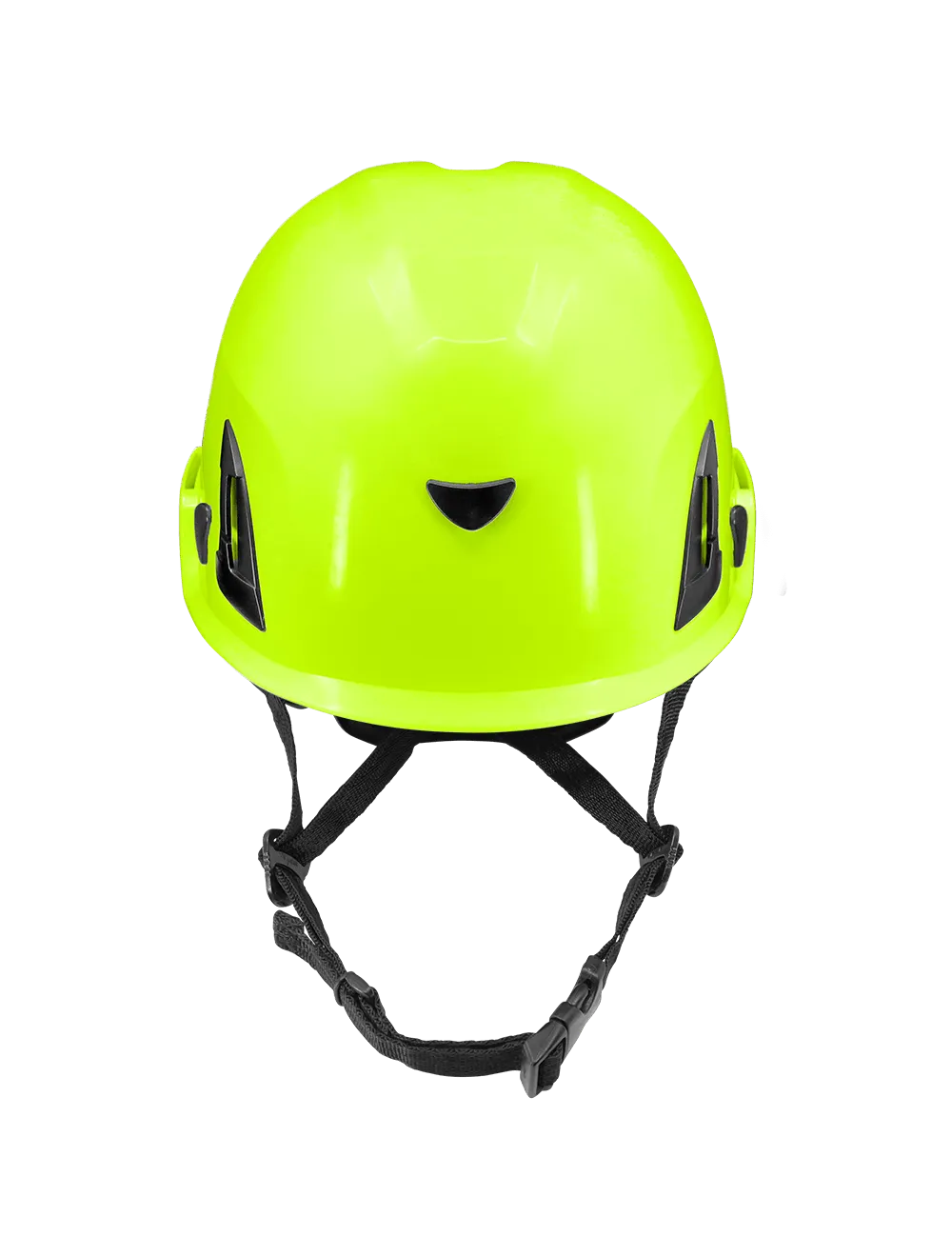 Bullhead Safety™ Head Protection - High-Visibility Yellow/Green Climbing Style Protective Helmet with Six-Point Ratchet Suspension and Four-Point Chin Strap - HH-CH1-YG