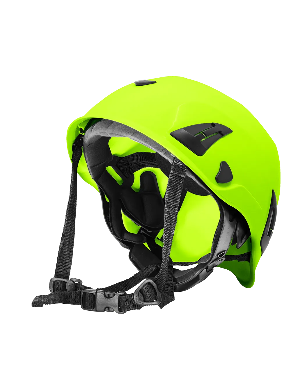 Bullhead Safety™ Head Protection - High-Visibility Yellow/Green Climbing Style Protective Helmet with Six-Point Ratchet Suspension and Four-Point Chin Strap - HH-CH1-YG