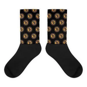 Buy this cool bitcon socks back and gold FREE SHIPPING