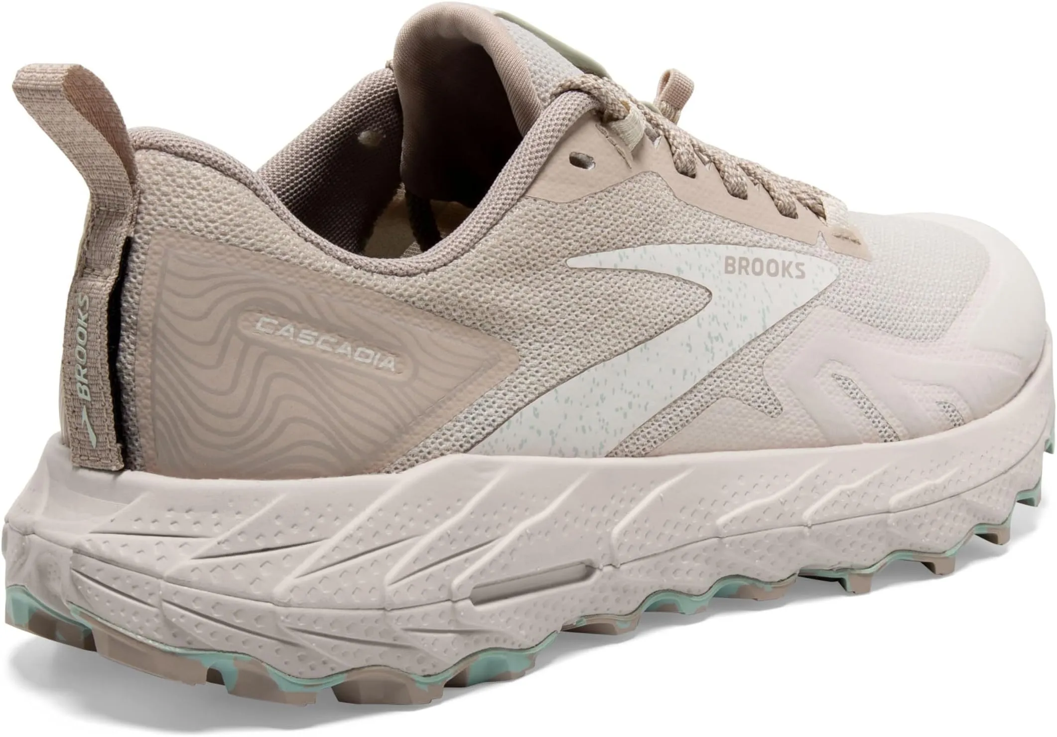 Cascadia 17 Brooks Sneaker in White Sand/Chateau Gray