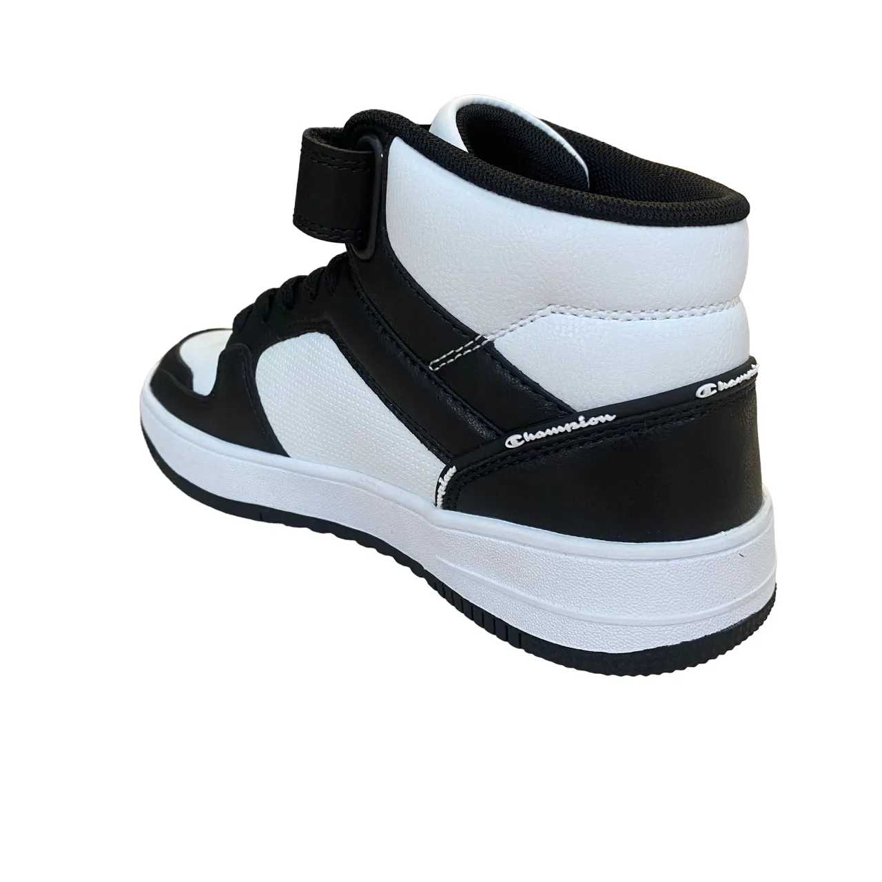 Champion scarpa sneakers da ragazzo con laccio e velcro S32413-WW019 bianco-nero