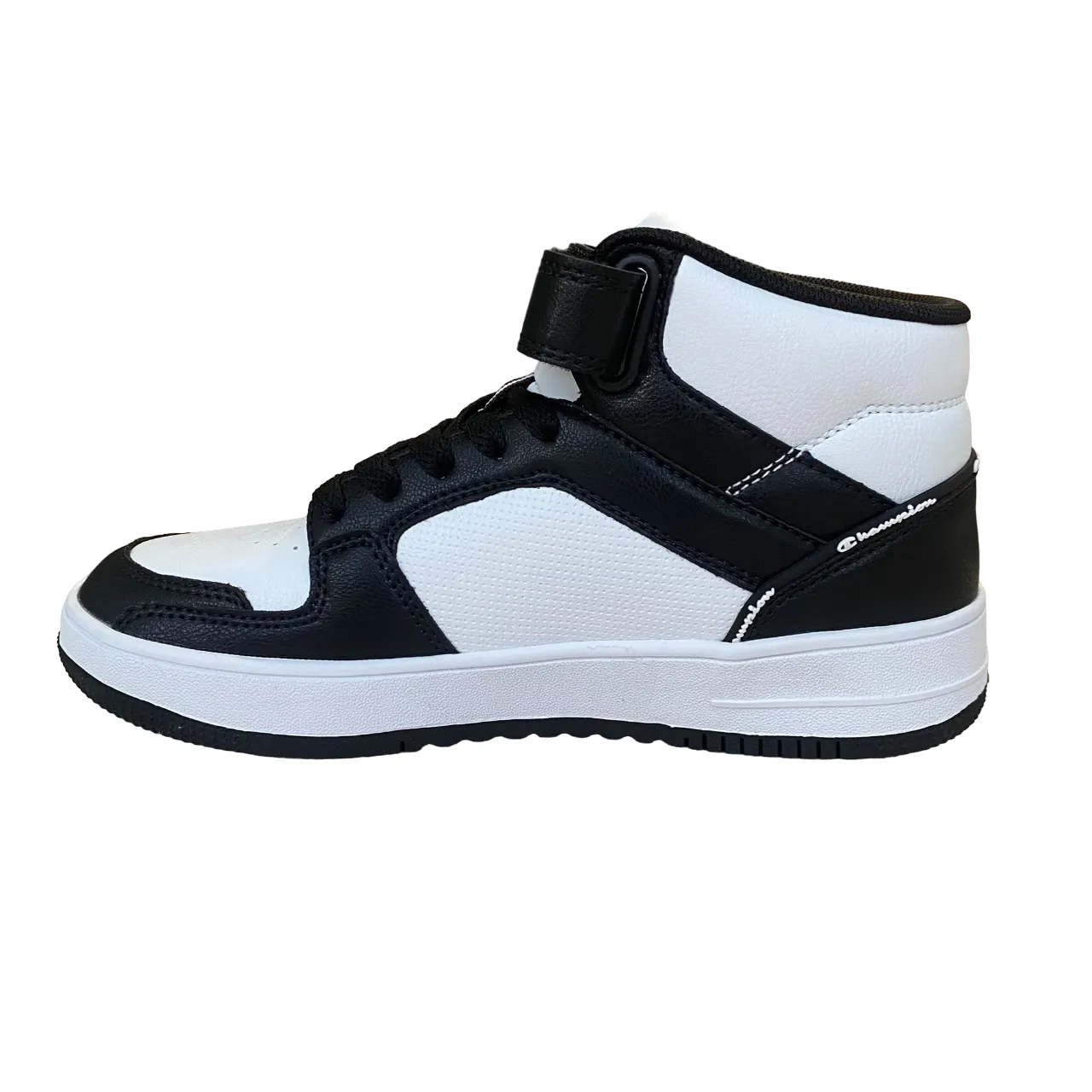 Champion scarpa sneakers da ragazzo con laccio e velcro S32413-WW019 bianco-nero