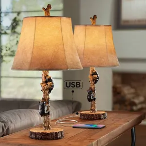 Climbing Bears Cubs USB Lamp Set