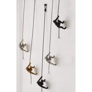 Climbing Man, Wall Mounted, Gold