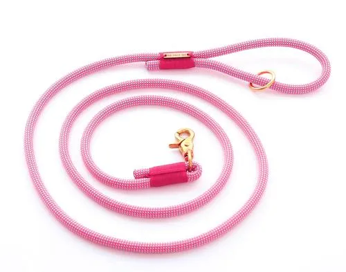 Climbing Rope Leash in Watermelon Pink (Made in the USA)