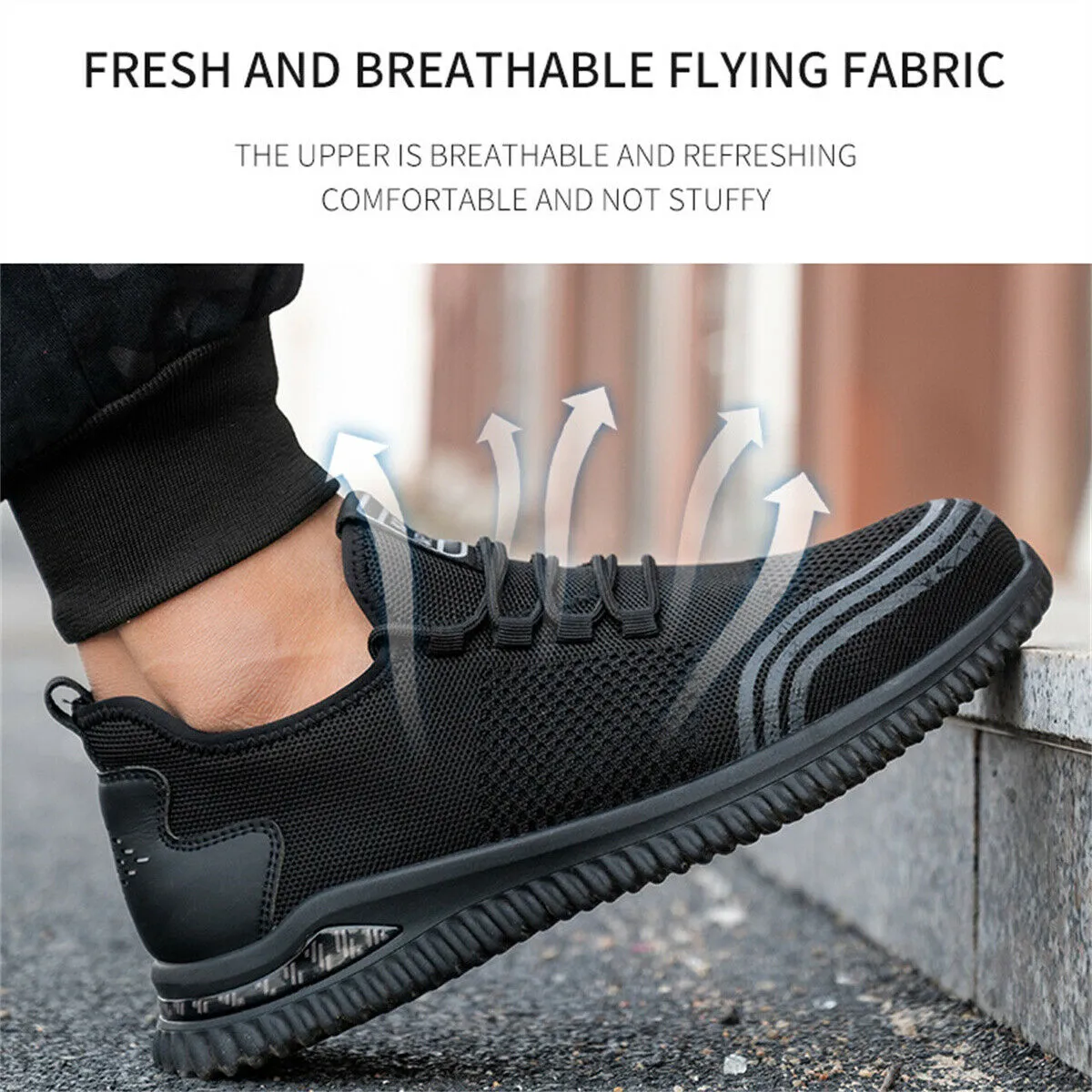 Composite Steel Toe Shoe Men Indestructible Safety Sneaker Comfortable Work Shoes