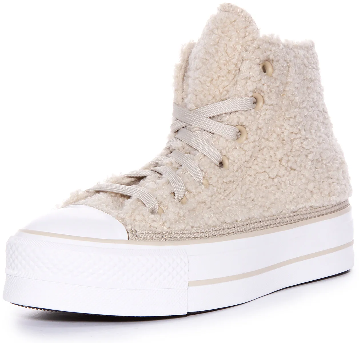 Converse A05509C Chuck Taylor Platform Sherpa In Beige For Women