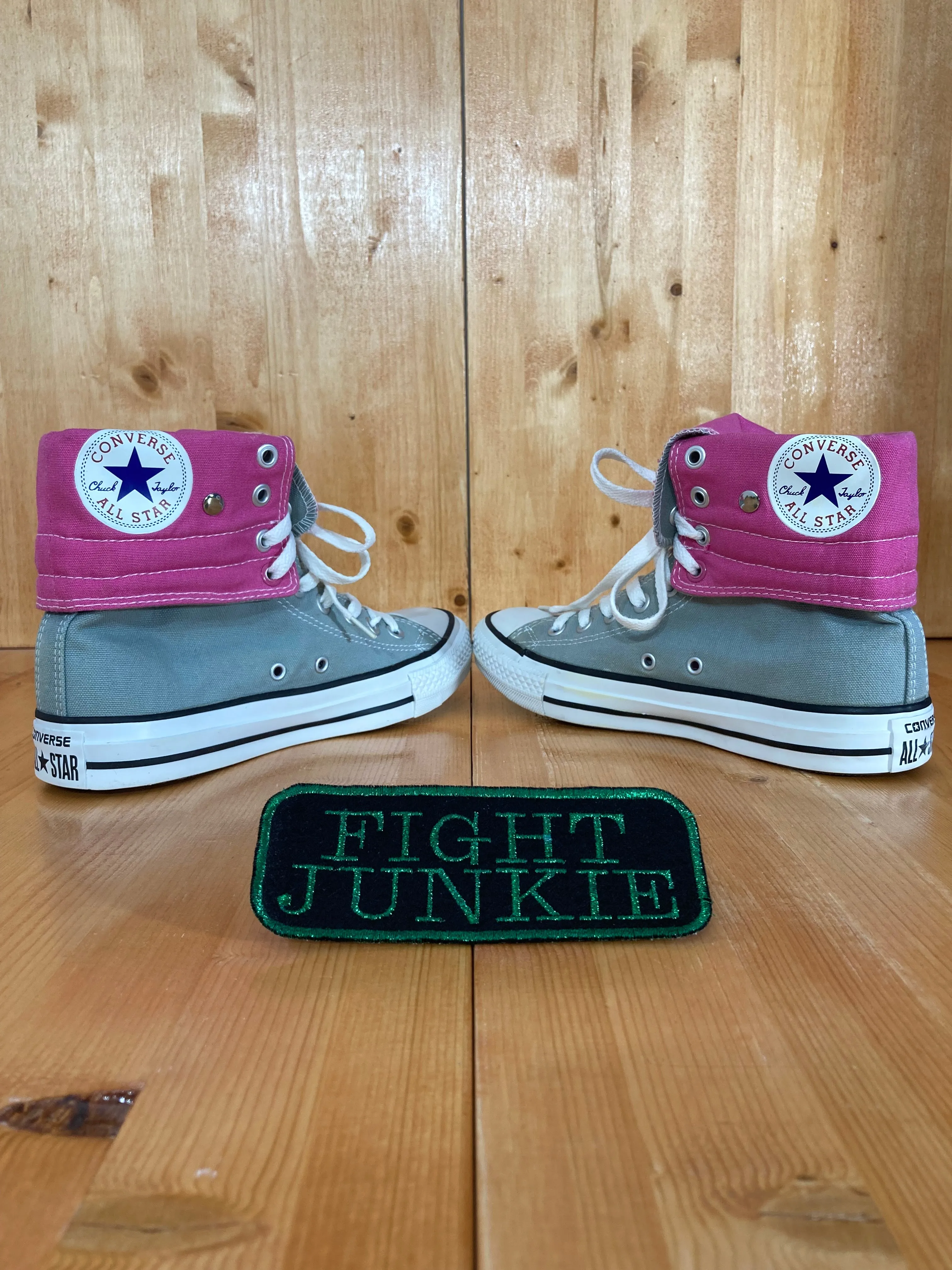 CONVERSE CHUCK TAYLOR ALL STAR Women Size 8 High Top Shoes Sneakers Gray & Pink 136630F