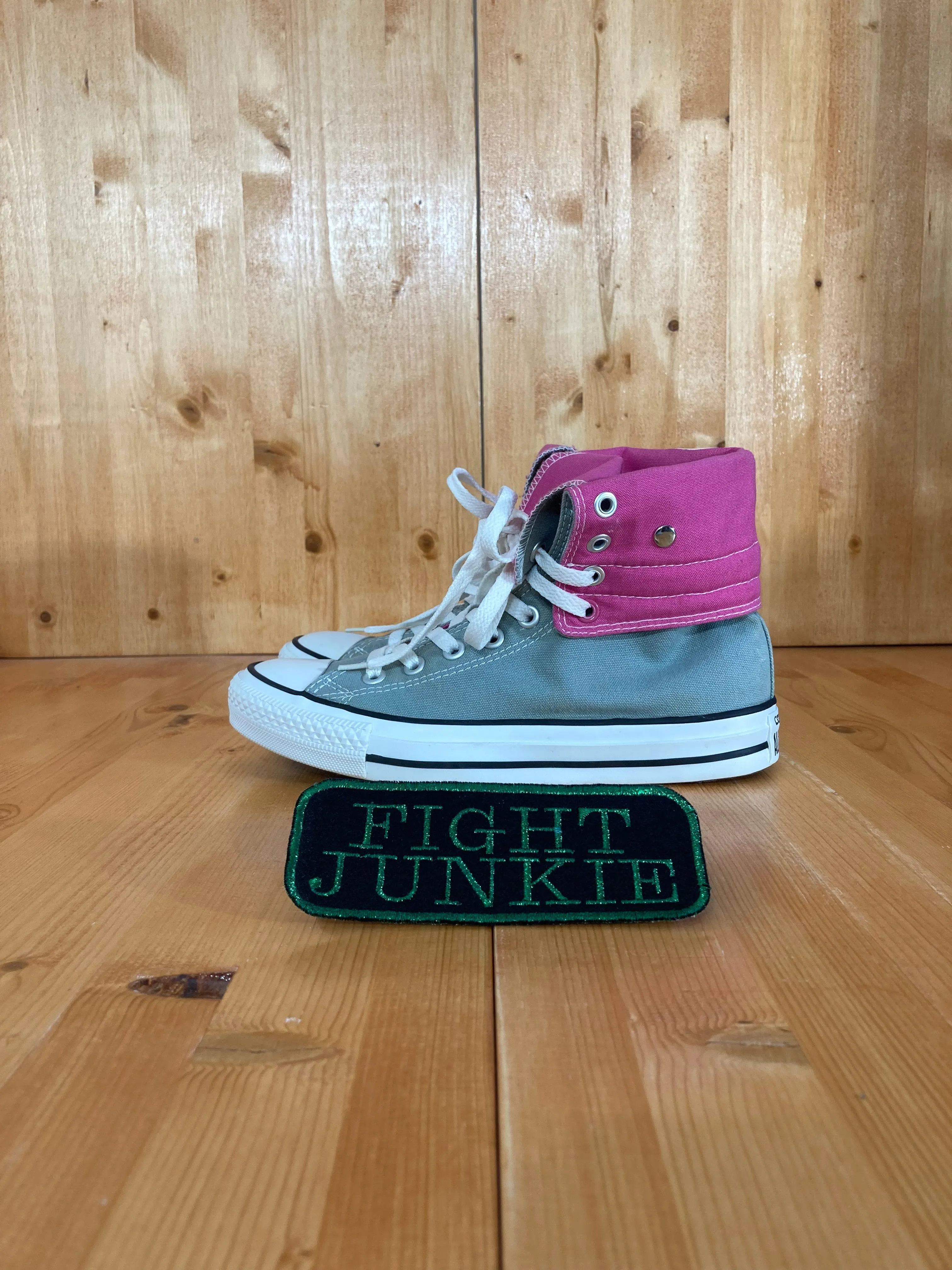 CONVERSE CHUCK TAYLOR ALL STAR Women Size 8 High Top Shoes Sneakers Gray & Pink 136630F