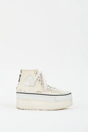 Cream Distressed Courtney Platform Sneaker