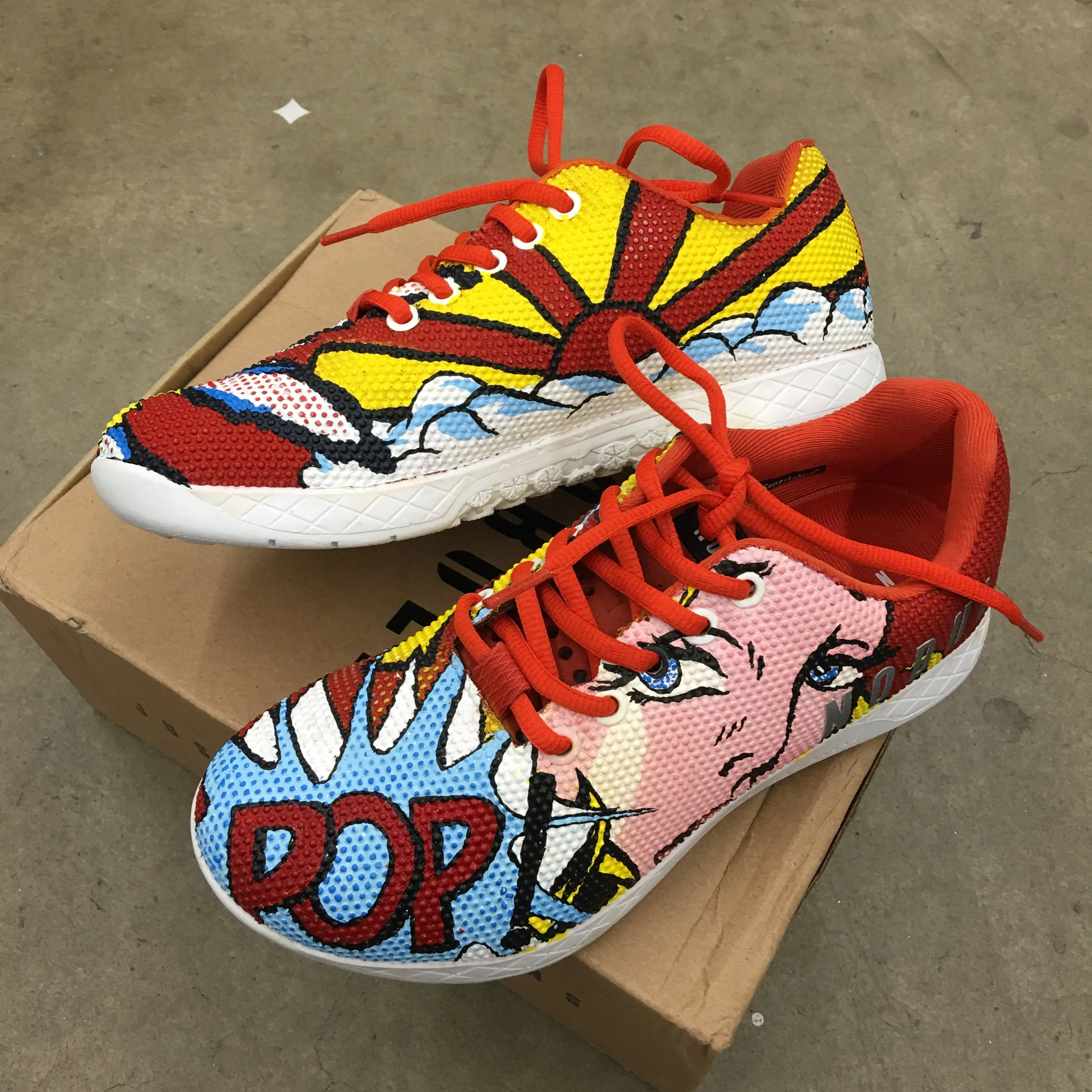 Custom Painted Roy Lichtenstein Pop Art Theme NOBULL Trainers