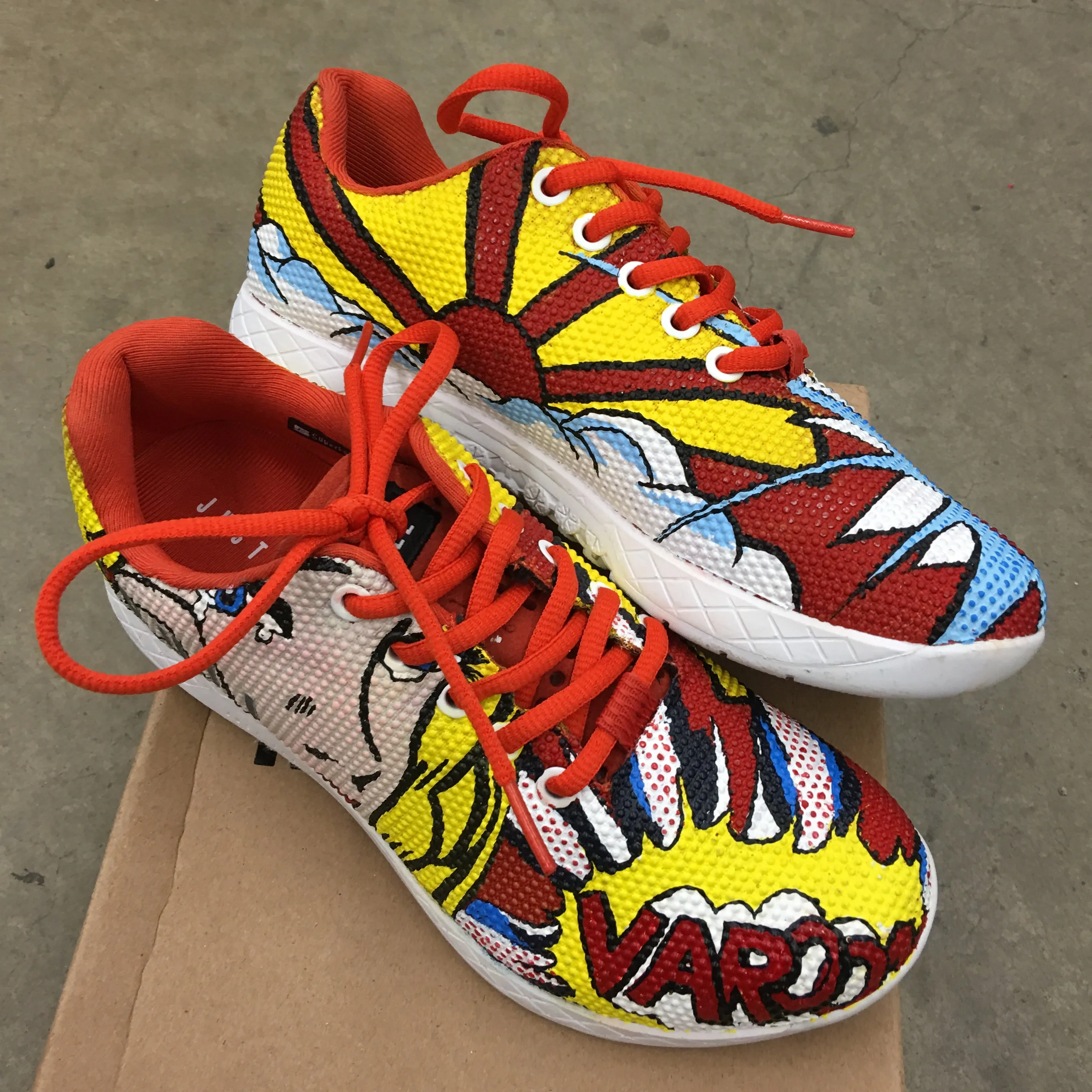 Custom Painted Roy Lichtenstein Pop Art Theme NOBULL Trainers