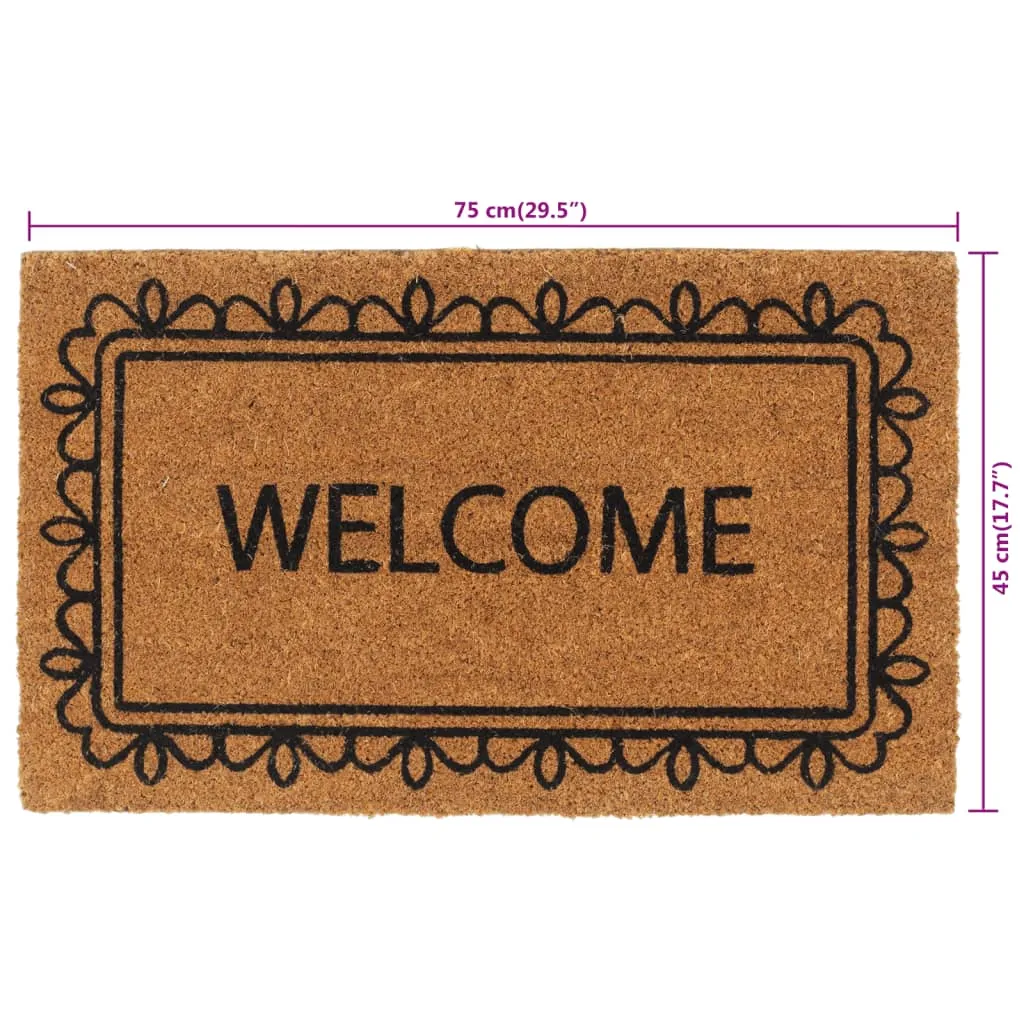 Door Mat Natural 45x75 cm Tufted Coir